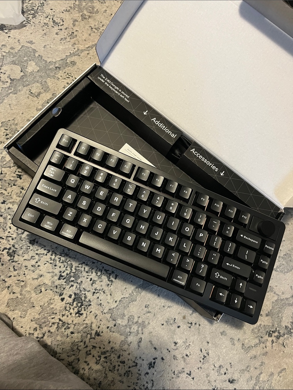 EPOMAKER HE75 v2 Black Mechanical Keyboard with Volume Knob